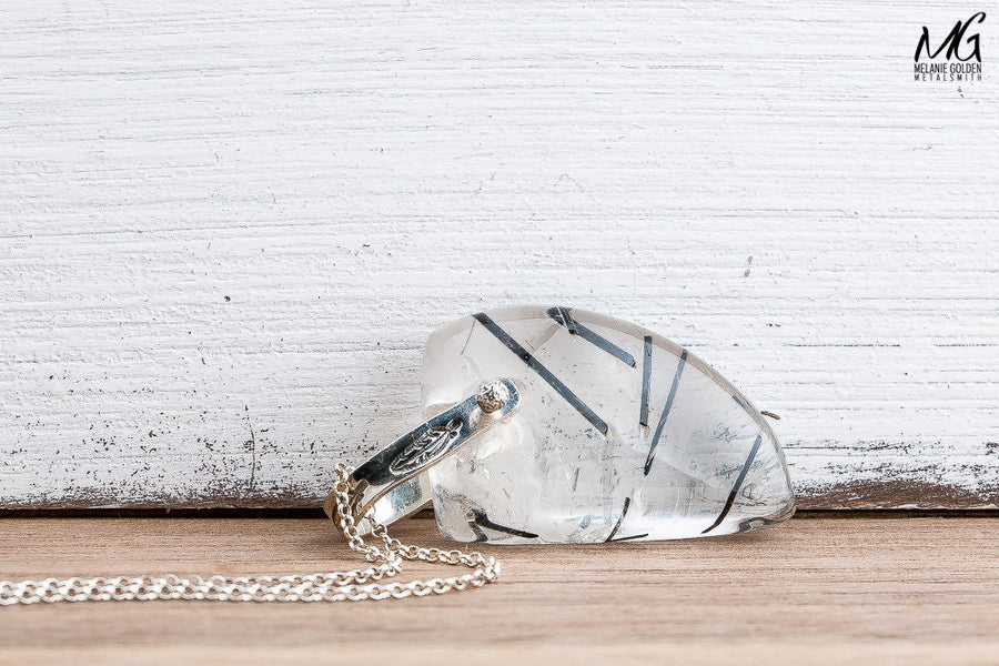 Pinned Tourmalated Quartz Necklace