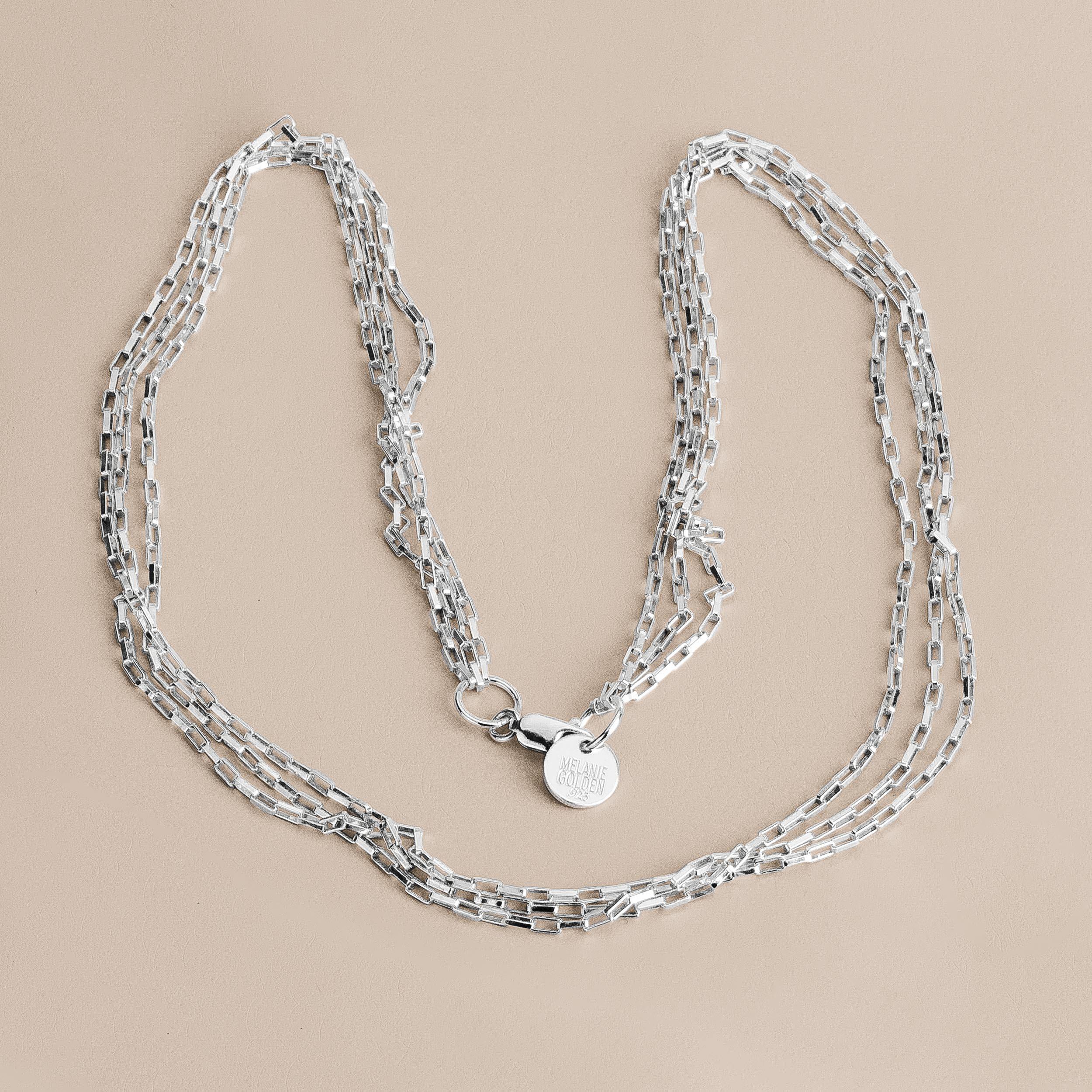 Triple Box Chain Necklace | Dainty & Delicate Modern Sterling Silver Minimalist Necklace | Choker Necklace | Simple Everyday Jewelry