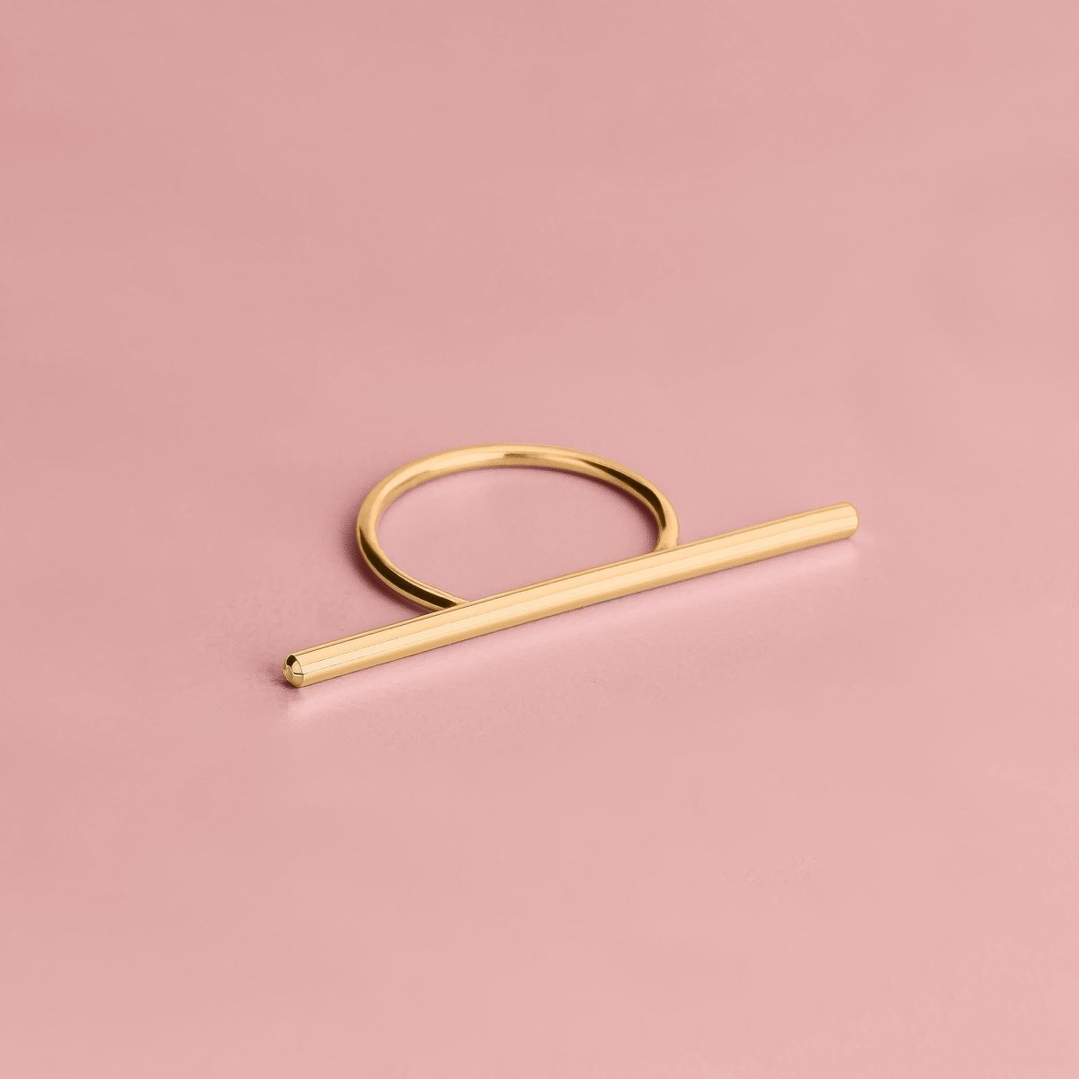 Athena Bar Ring | Edgy Linear Statement Ring | Big Thin Long Bar Line Ring Geometric Band | Silver, Gold, or Rose Gold | Minimalist Jewelry