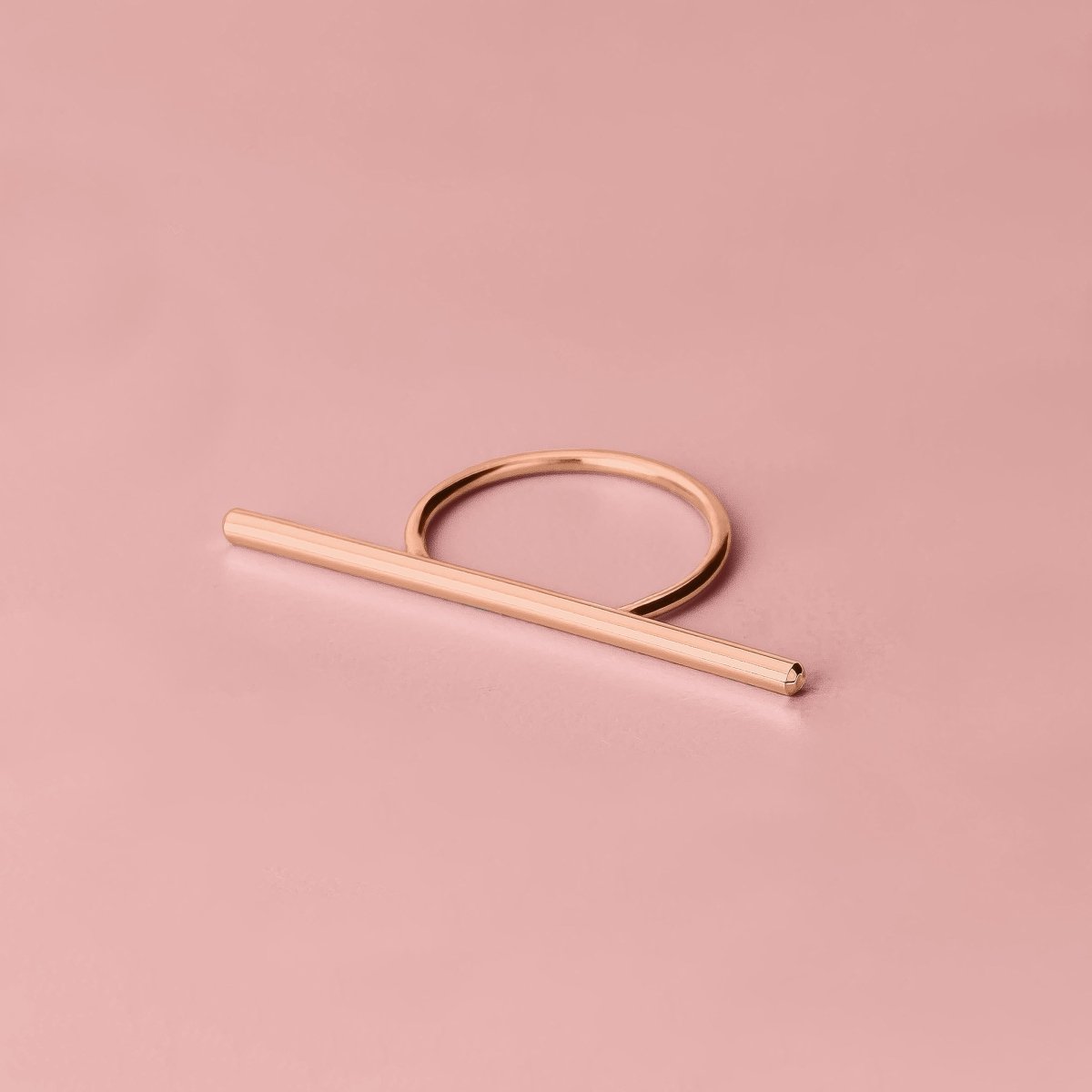 Athena Bar Ring | Edgy Linear Statement Ring | Big Thin Long Bar Line Ring Geometric Band | Silver, Gold, or Rose Gold | Minimalist Jewelry