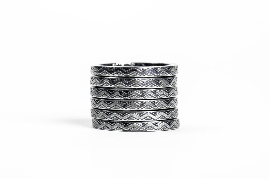 Chevron Stacking Ring | Sterling Silver Zigzag Zig Zag Line Striped Stacking Stackable Ring Stack Skinny Thin Ring Bands