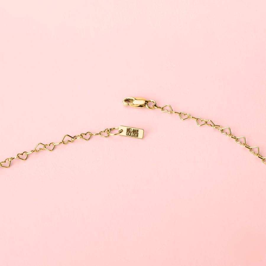 Heart Link Chain Necklace | Gold Silver or Rose Dainty Minimalist Love Necklace | Romantic Hearts Gift for Her | Sweet Anniversary Present