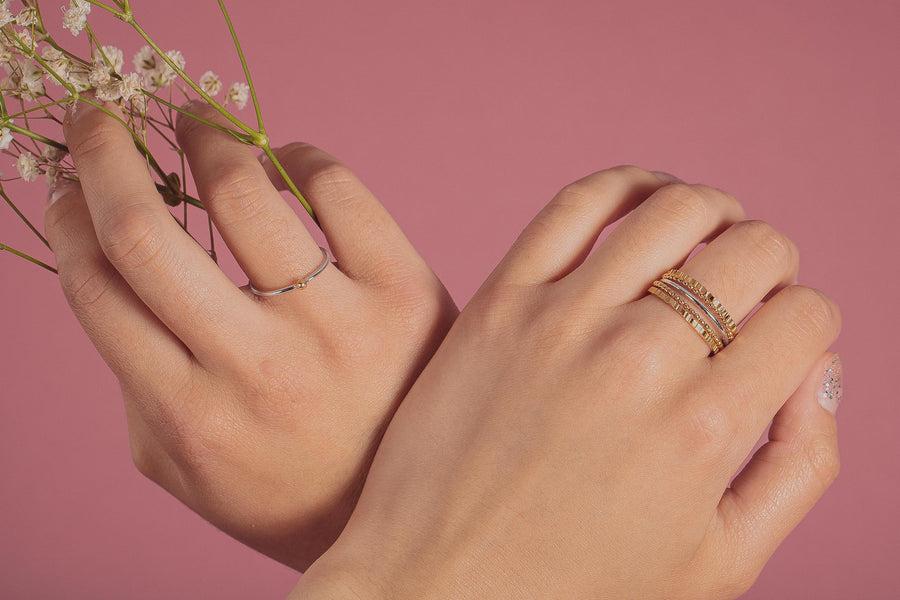 Gold Dot Stacking Ring