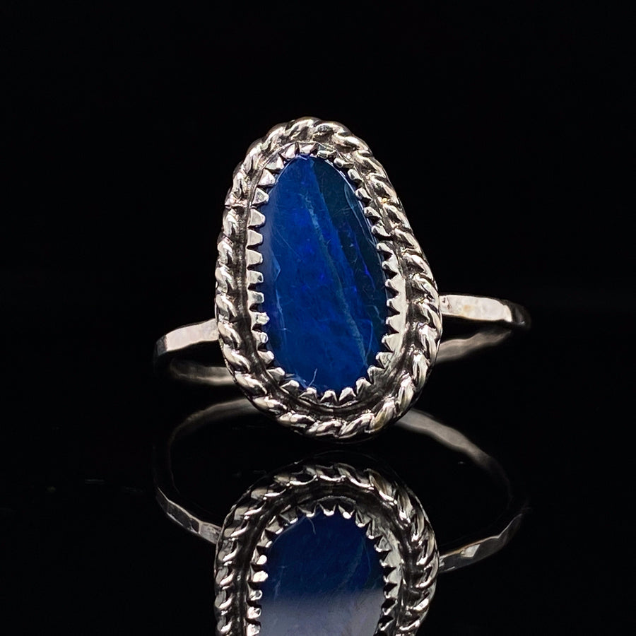 Size 8.5 Boulder Opal Gemstone Ring