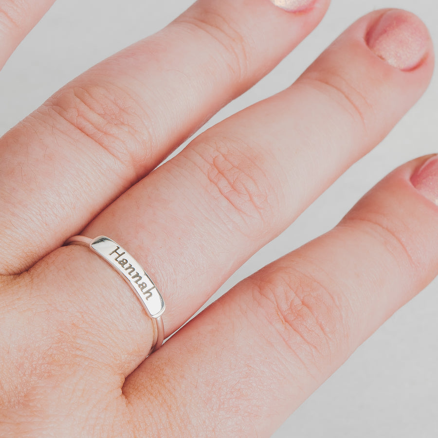 Personalized Wide Name Ring in 925 Sterling Silver | JOYAMO - Personalized  Jewelry