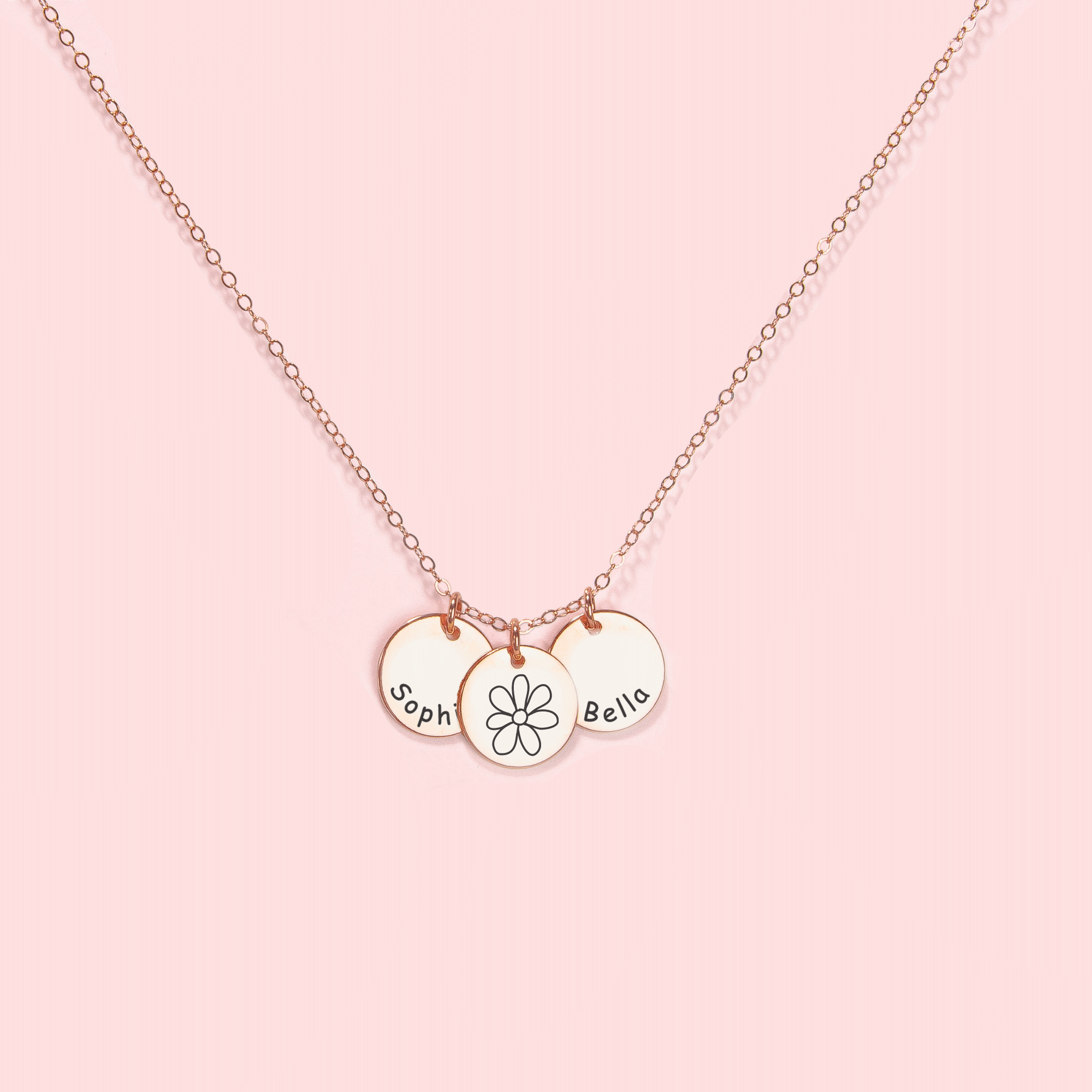 Custom Half Circle Name Disc Necklace | Personalized Engraved Round Circle Monogram Disc Necklace in Silver, Gold or Rose Gold | Custom Gift