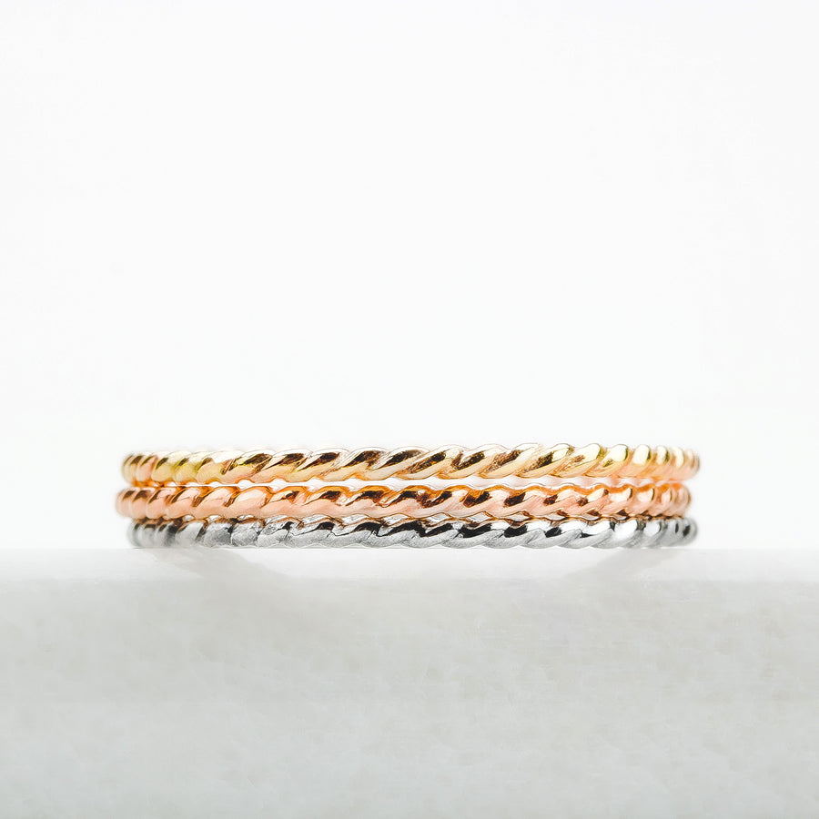 Trio of Braided Rope Stacking Rings