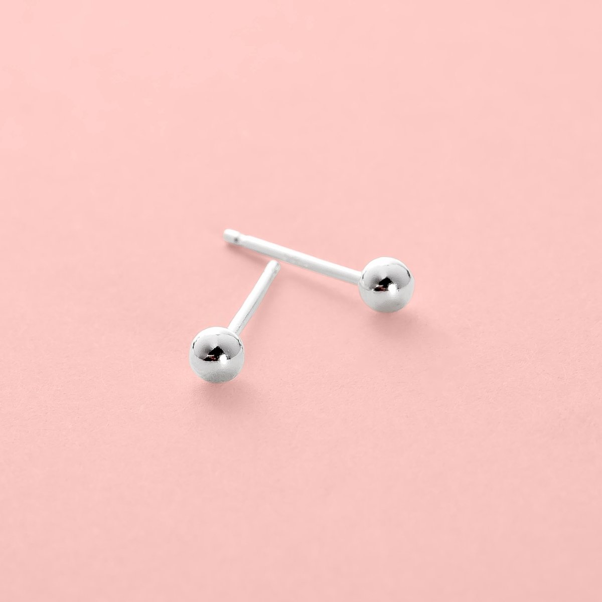 Small Sterling Silver Round Ball Stud Earrings | Minimalist Jewelry for Women