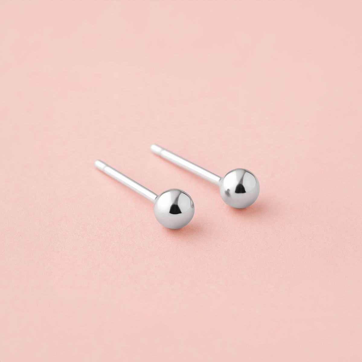 Small Sterling Silver Round Ball Stud Earrings | Minimalist Jewelry for Women