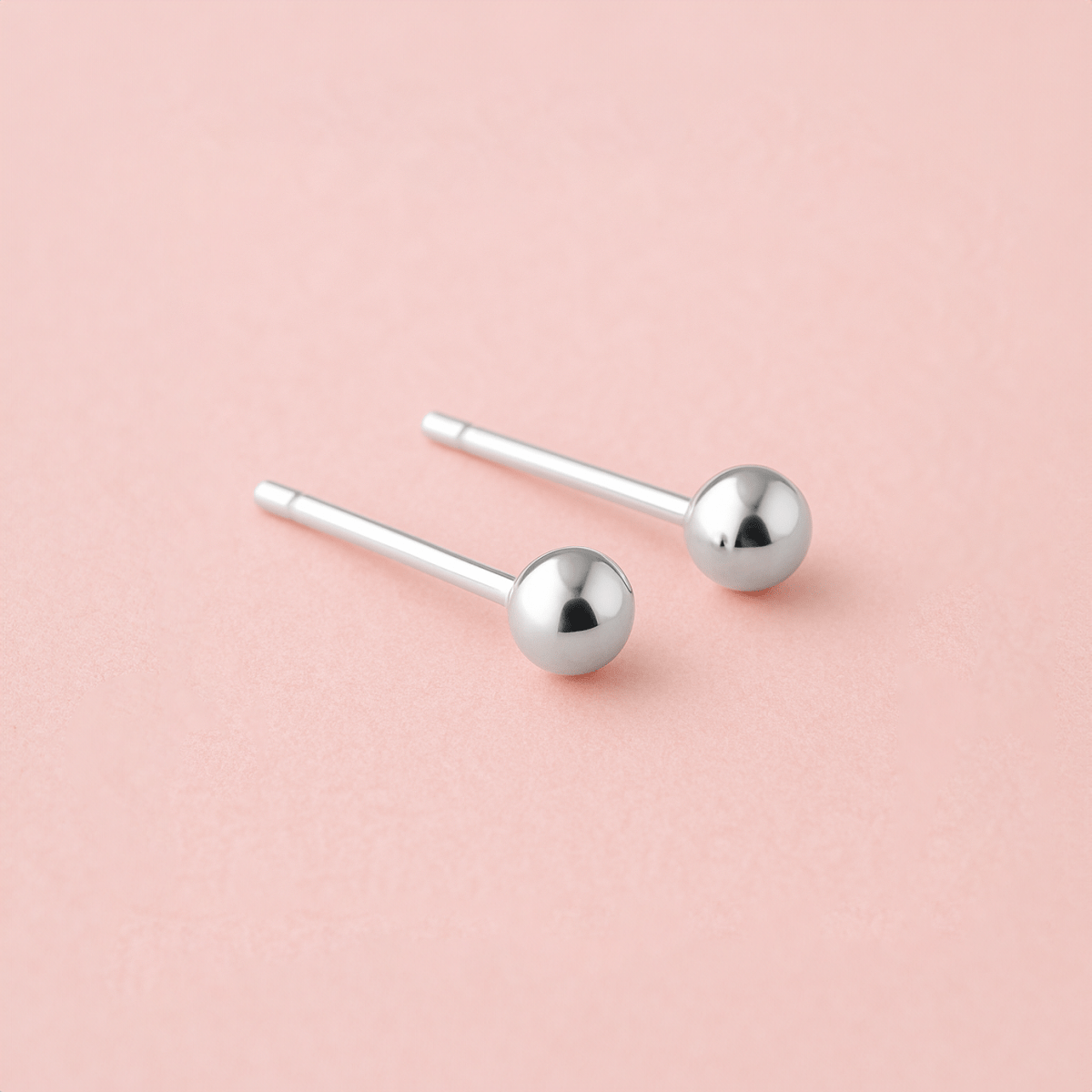Small Sterling Silver Round Ball Stud Earrings | Minimalist Jewelry for Women
