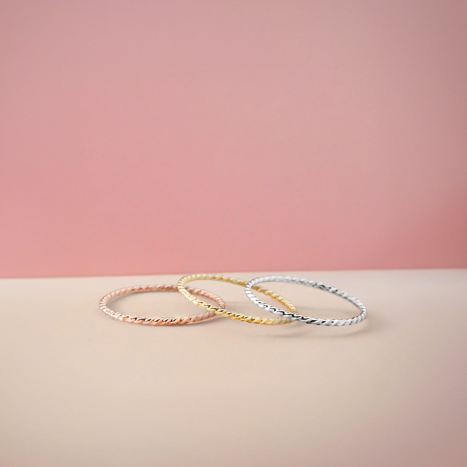 Trio of Braided Rope Stacking Rings