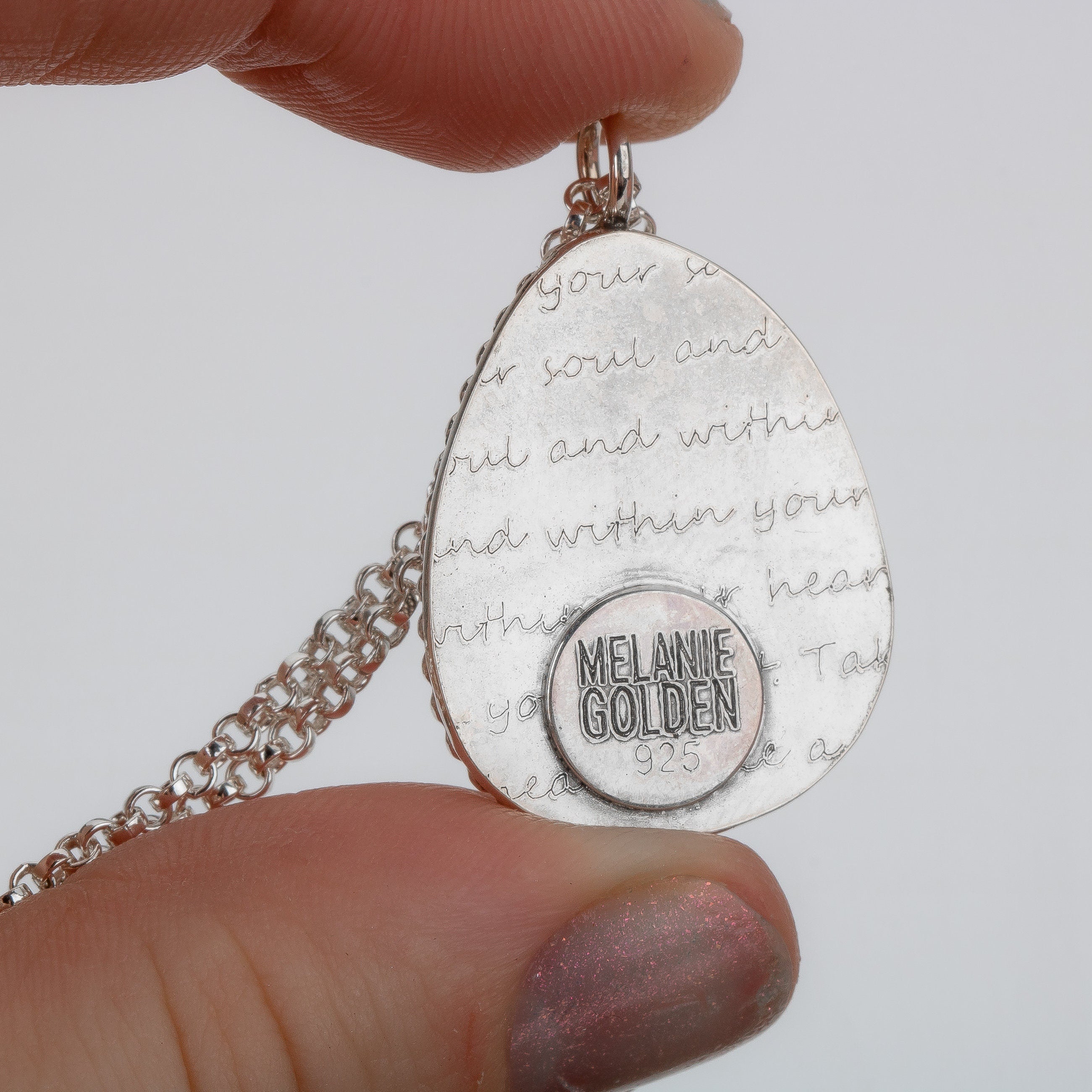 White Buffalo Turquoise Necklace In Sterling Silver | Huge Big Black And White Teardrop Boho Bohemian Pendant With Double Beaded Border