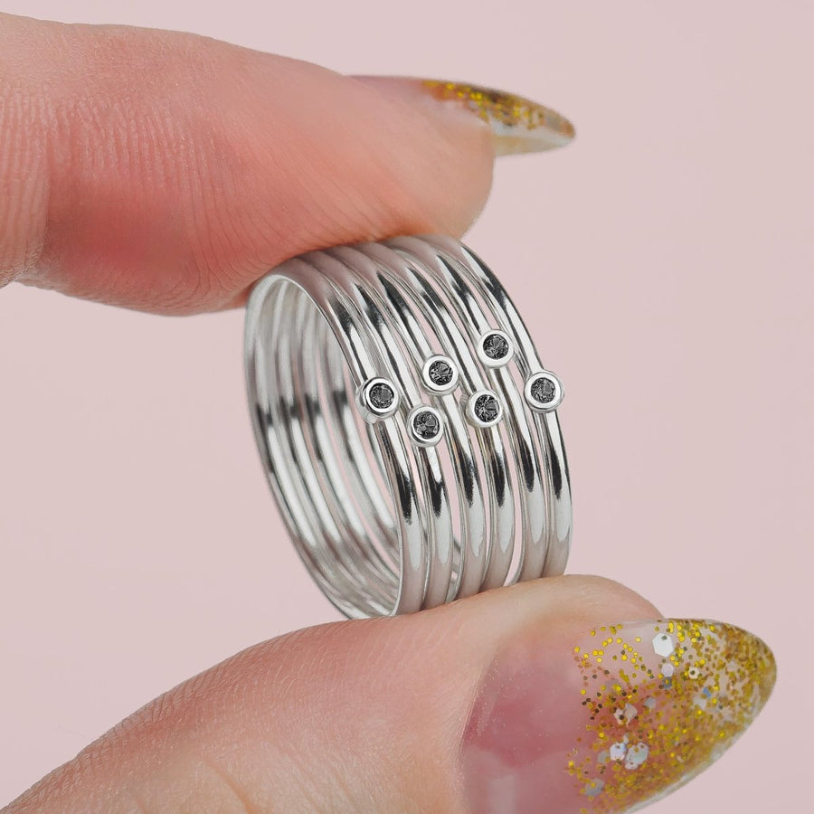 Black Diamond Stacking Rings