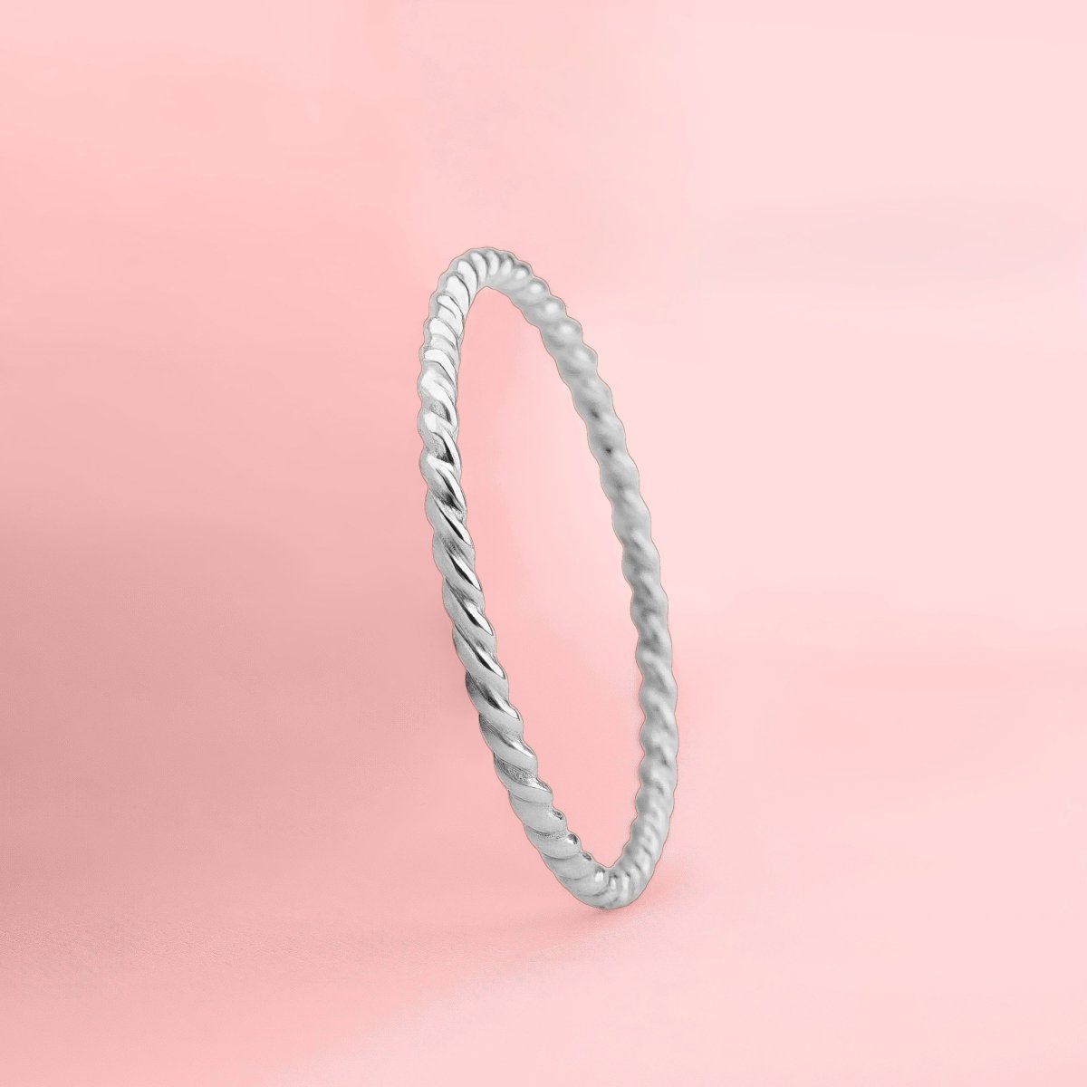 Braided Rope Stacking Ring | Sterling Silver Elegant Twisted Skinny Stackable Stack Ring Band | Comfort Fit USA Sizes 2-12