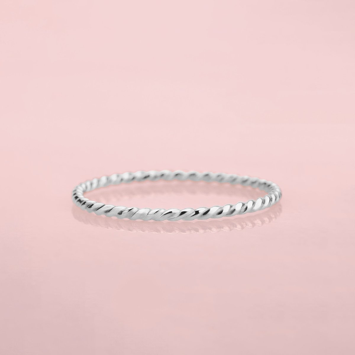 Braided Rope Stacking Ring | Sterling Silver Elegant Twisted Skinny Stackable Stack Ring Band | Comfort Fit USA Sizes 2-12