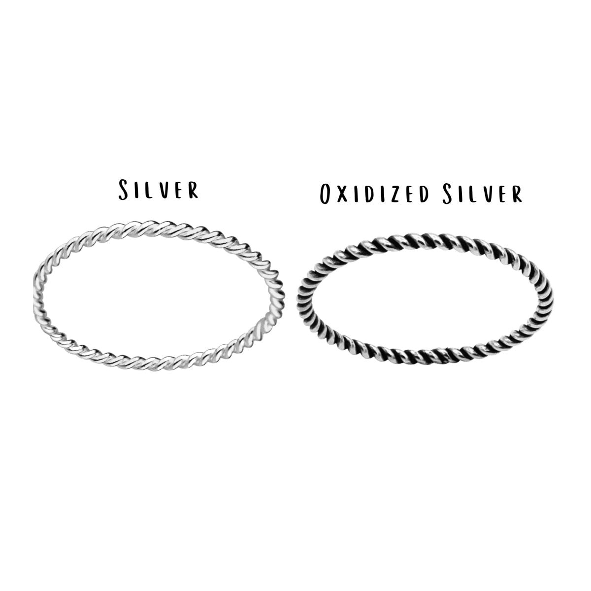Braided Rope Stacking Ring | Sterling Silver Elegant Twisted Skinny Stackable Stack Ring Band | Comfort Fit USA Sizes 2-12