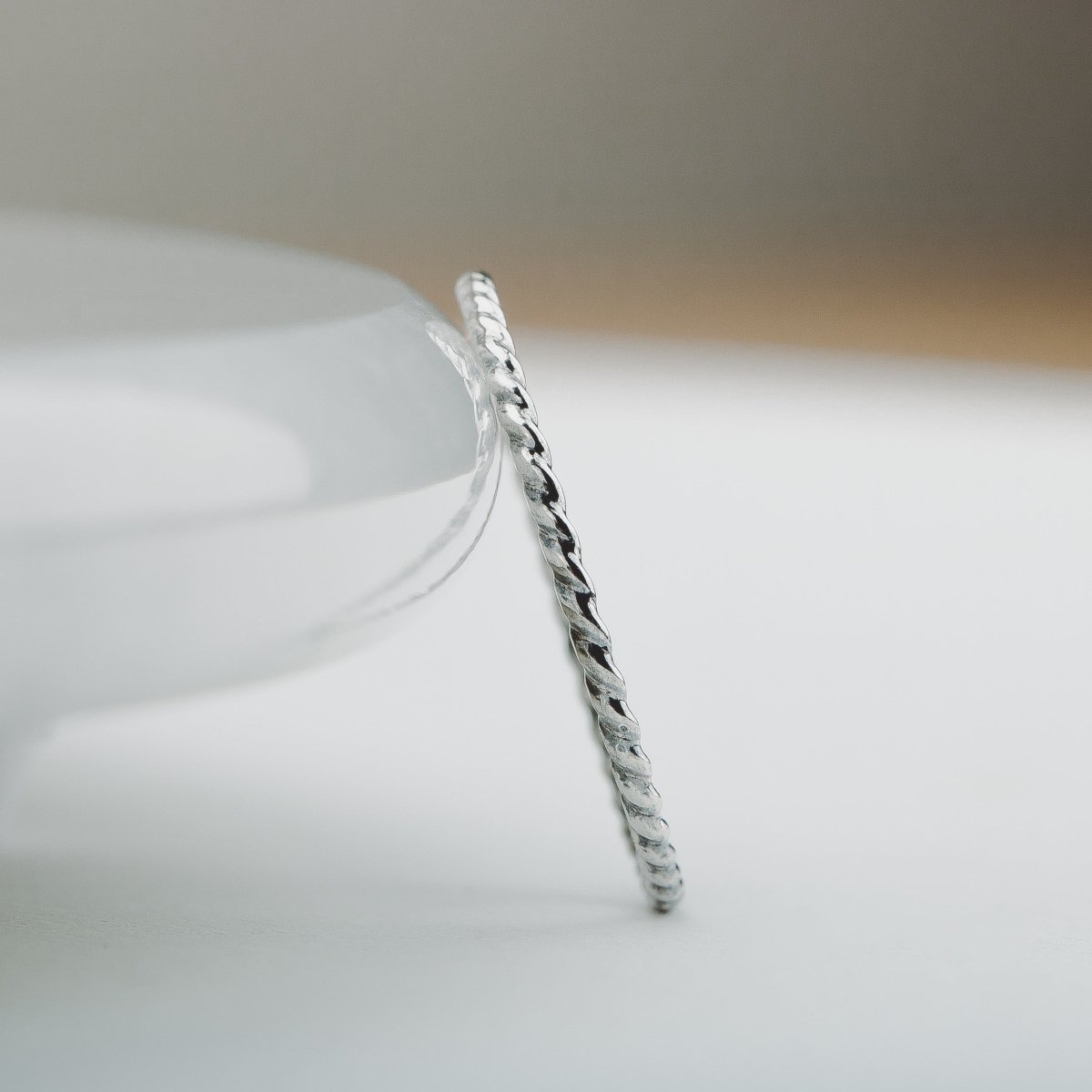 Braided Rope Stacking Ring | Sterling Silver Elegant Twisted Skinny Stackable Stack Ring Band | Comfort Fit USA Sizes 2-12