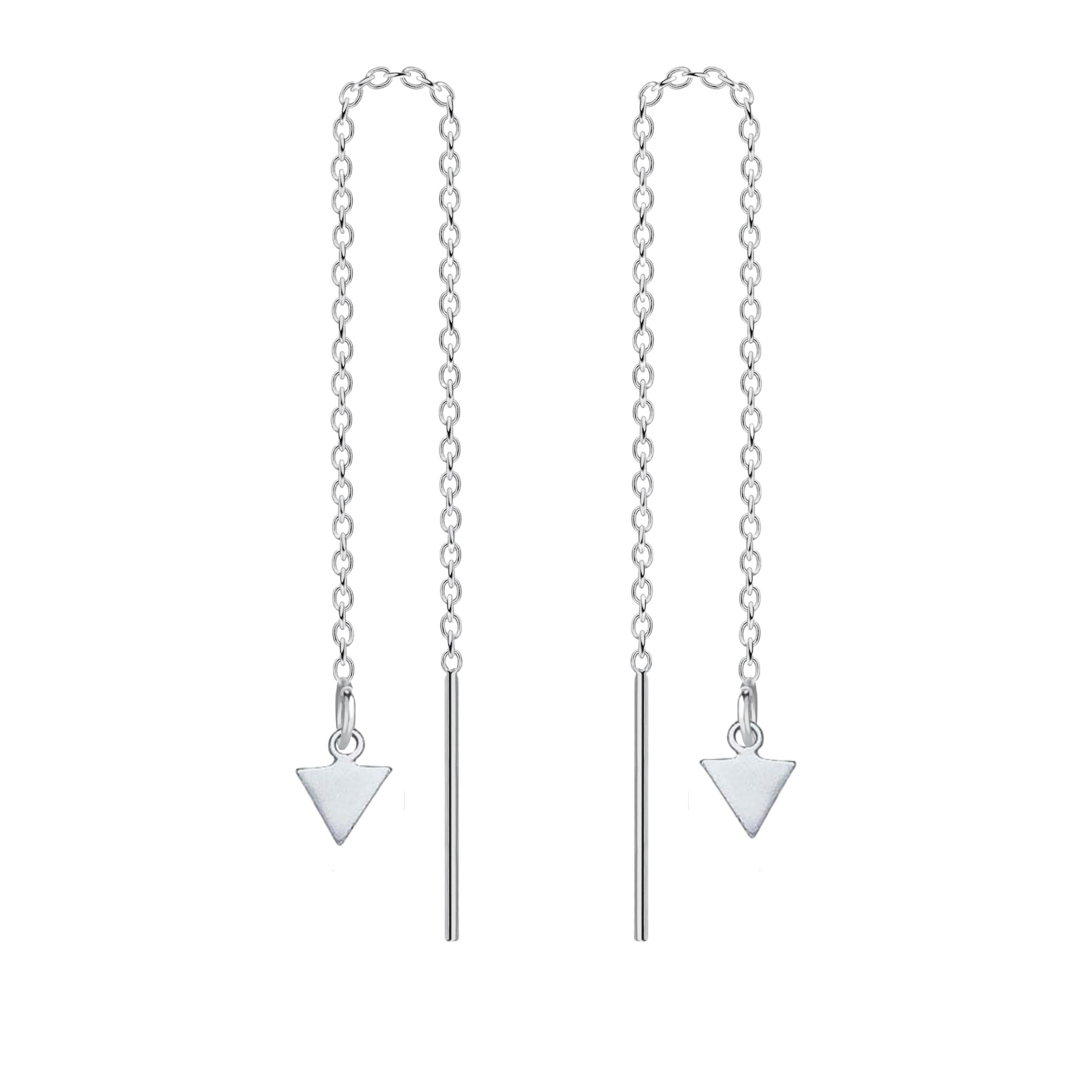 Threader Chain Earrings in 925 Sterling Silver | Thread Through Jewelry for Women and Girls | Multiple Designs Available