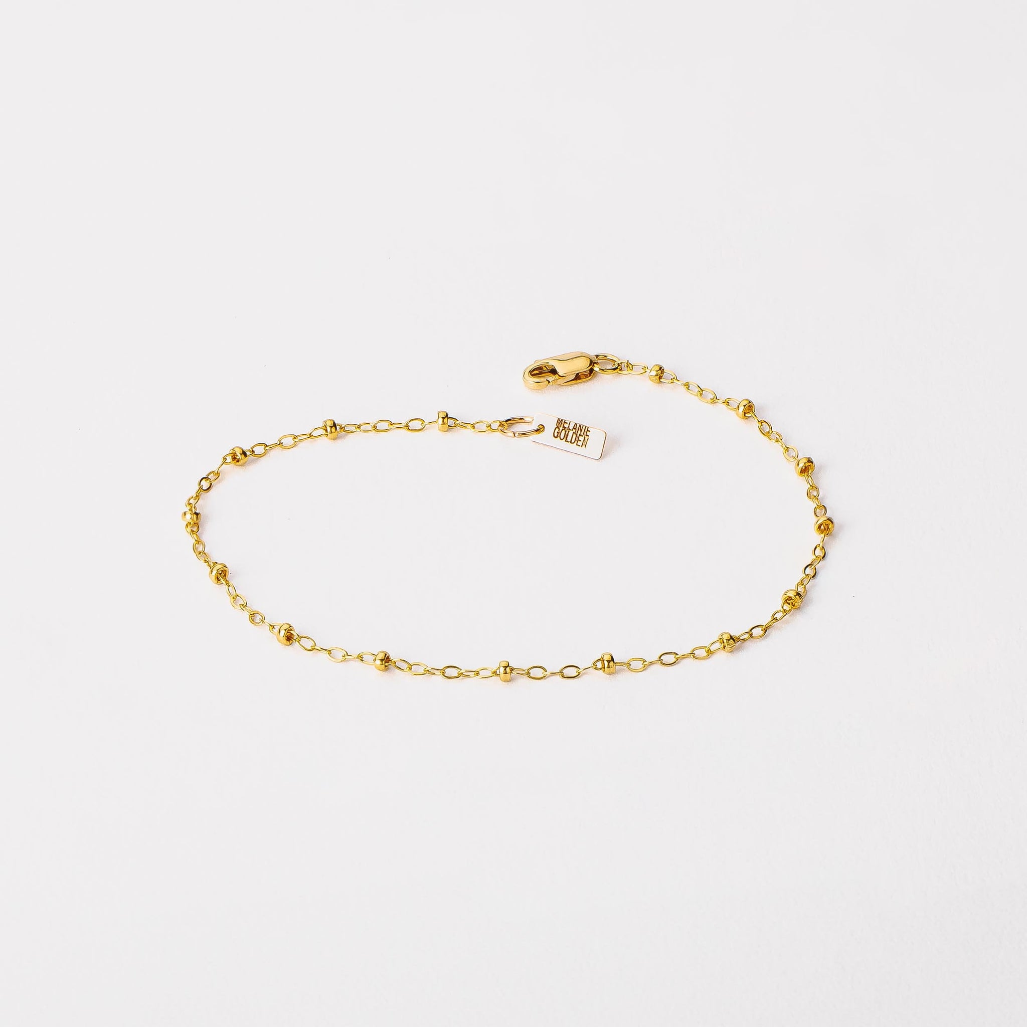 Satellite Chain Anklet | Gold Filled or Sterling Silver Dainty Minimalist Ankle Bracelet | Simple Basic Beaded Dot Saturn Chain Gift for Her