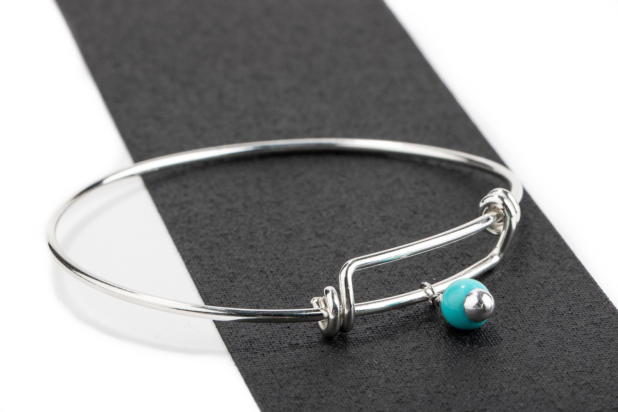 Turquoise Bangle Bracelet |Adjustable Sterling Silver And Aqua Blue Mexican Turquoise Bangle |Bohemian Boho Style Jewelry For Her