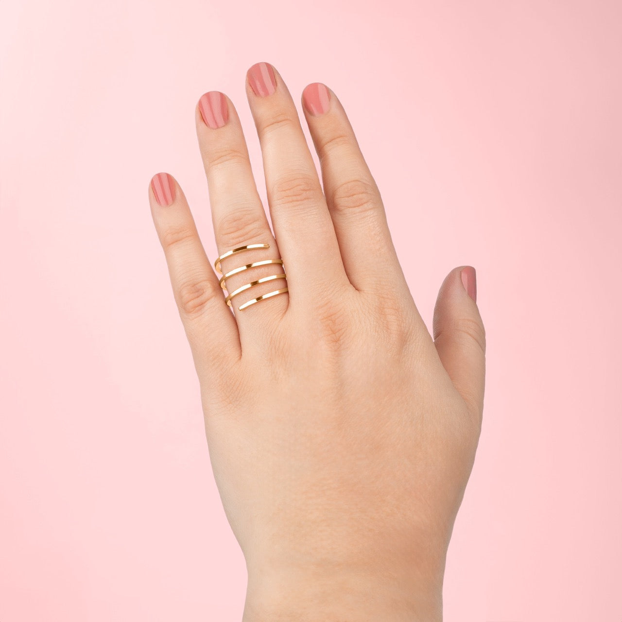 Square Spiral Bypass Ring | Silver, Gold, Rose Gold | Adjustable Minimalist Double Twist Coil Wrap Around Ring Thumb Ring | Simple Everyday