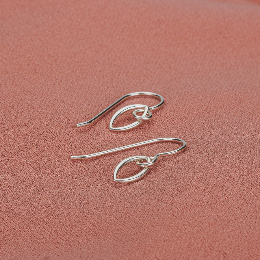 Tiny Leaf Petal Dangle Earrings | Tiny Little Boho 925 Sterling Silver Dangle Drop Earrings For Women and Girls