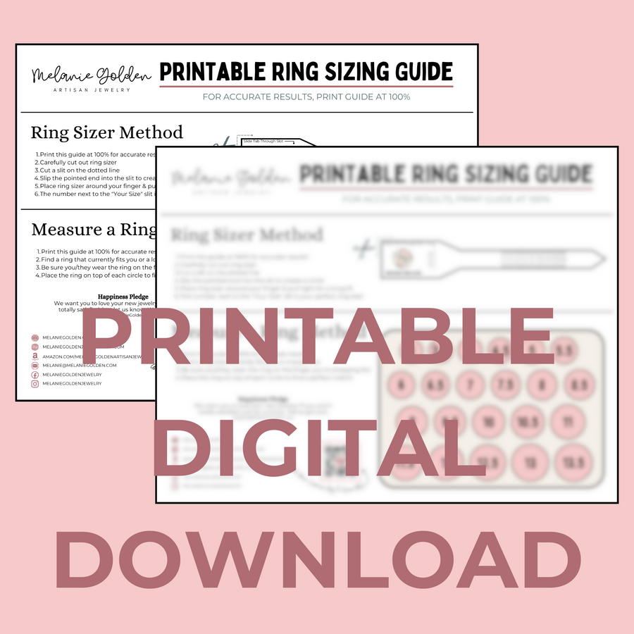 Digital Download | Printable Ring Sizer | Adjustable USA Finger Size Tool | Whole & Half Sizes | Find Your Accurate Ring Size | Easy to Use