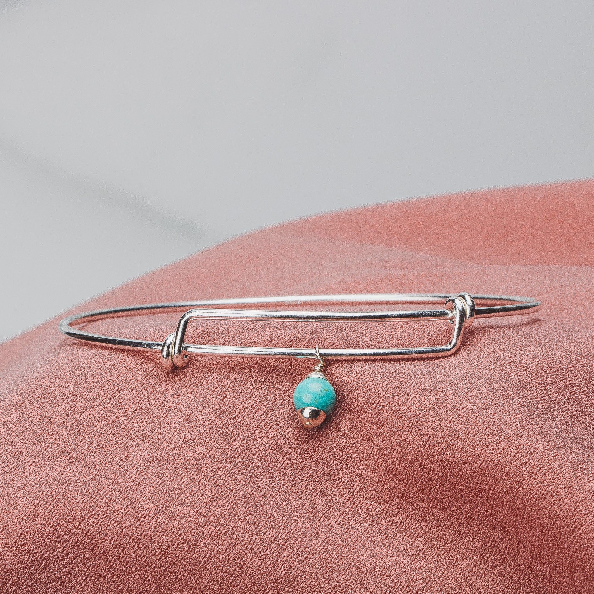 Turquoise Bangle Bracelet |Adjustable Sterling Silver And Aqua Blue Mexican Turquoise Bangle |Bohemian Boho Style Jewelry For Her