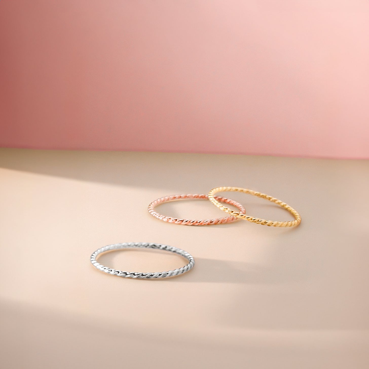 Trio of Braided Rope Stacking Rings