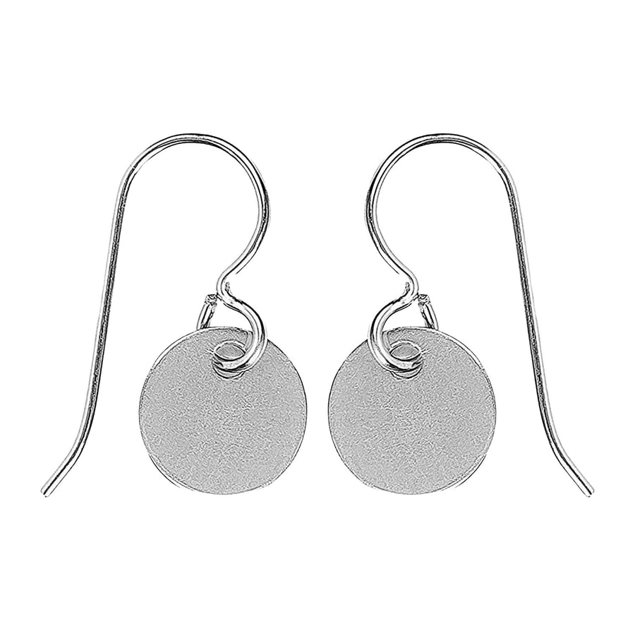 Round Circle Disc Dangle Drop Earrings In Sterling Silver, Gold, Or Rose Gold (Sterling Silver)