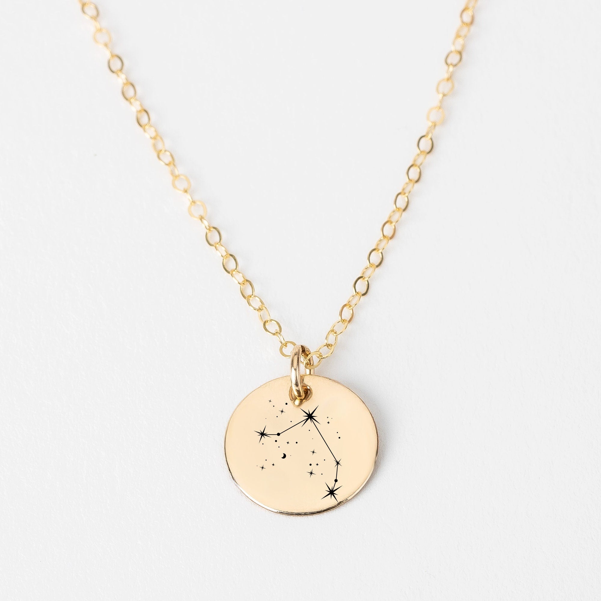 Constellation Disc Necklace - Melanie Golden Jewelry - _badge_new, birth month, bridal party, celestial, disc necklaces, love, mystic, necklaces, new, pendant necklace, personalized, wedding