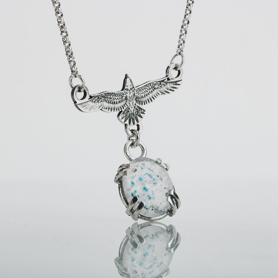 Raven Necklace with Medusa Quartz Gemstone