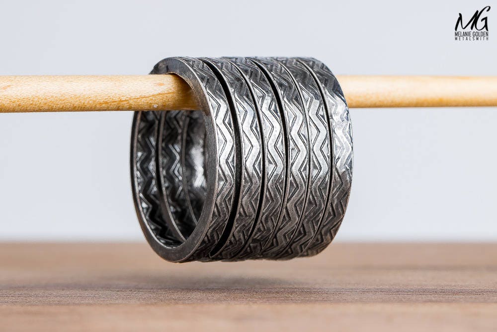 Chevron Stacking Ring | Sterling Silver Zigzag Zig Zag Line Striped Stacking Stackable Ring Stack Skinny Thin Ring Bands