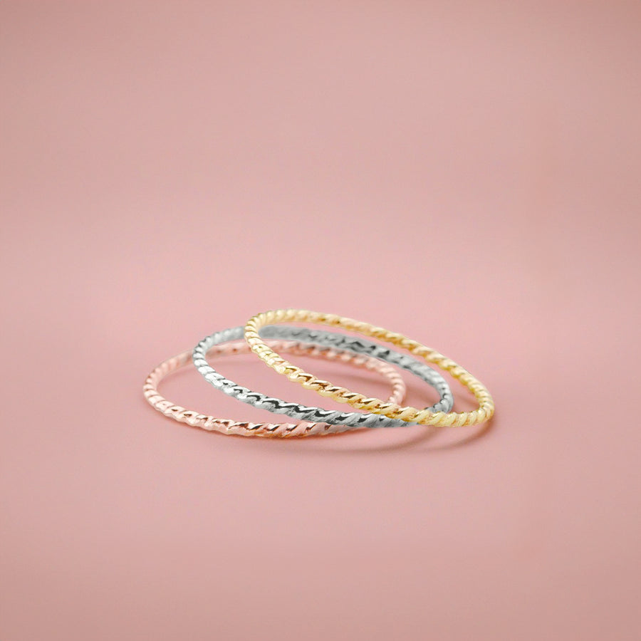 Trio of Braided Rope Stacking Rings