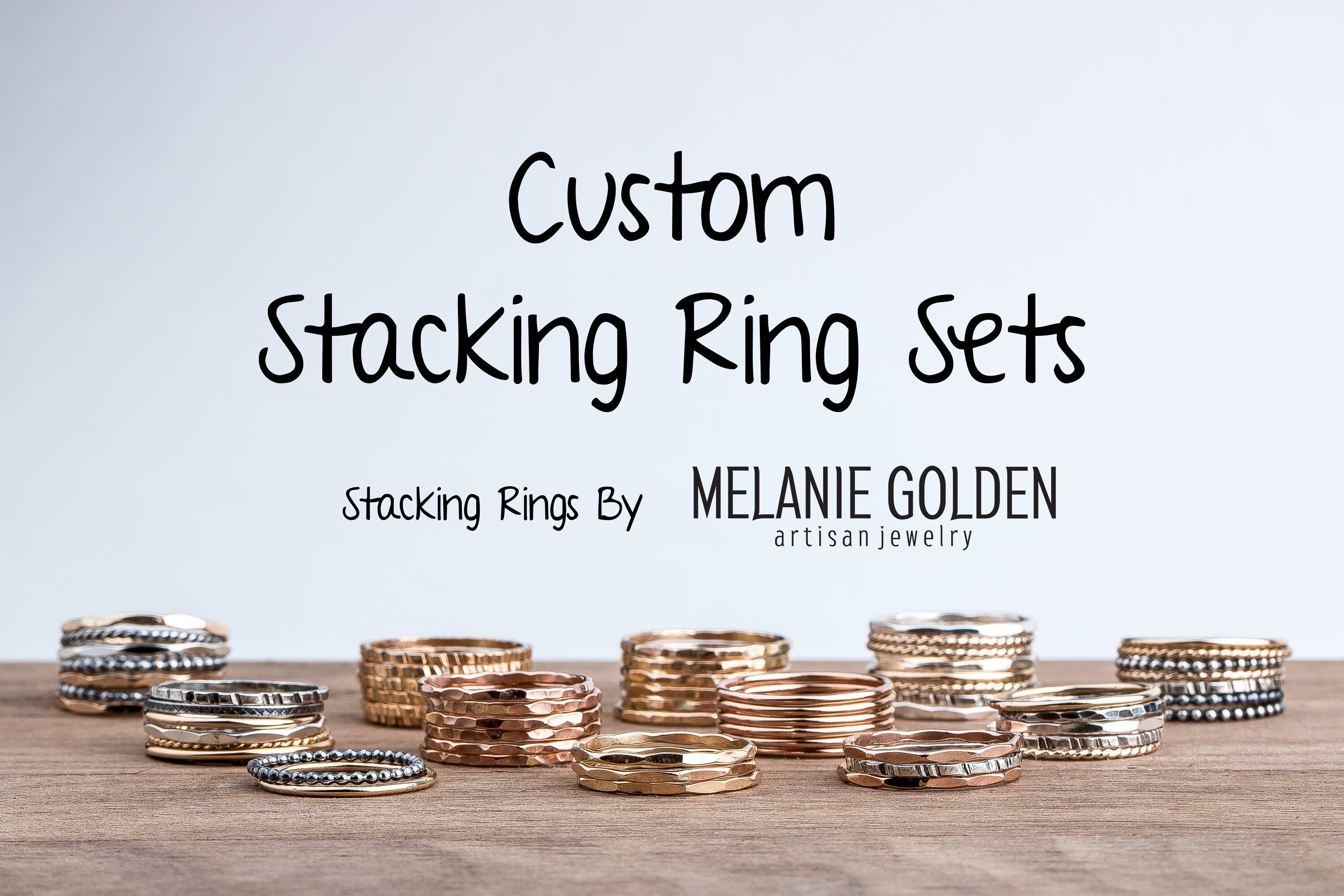 Colorful Stacking Gemstone Rings Set Of 5