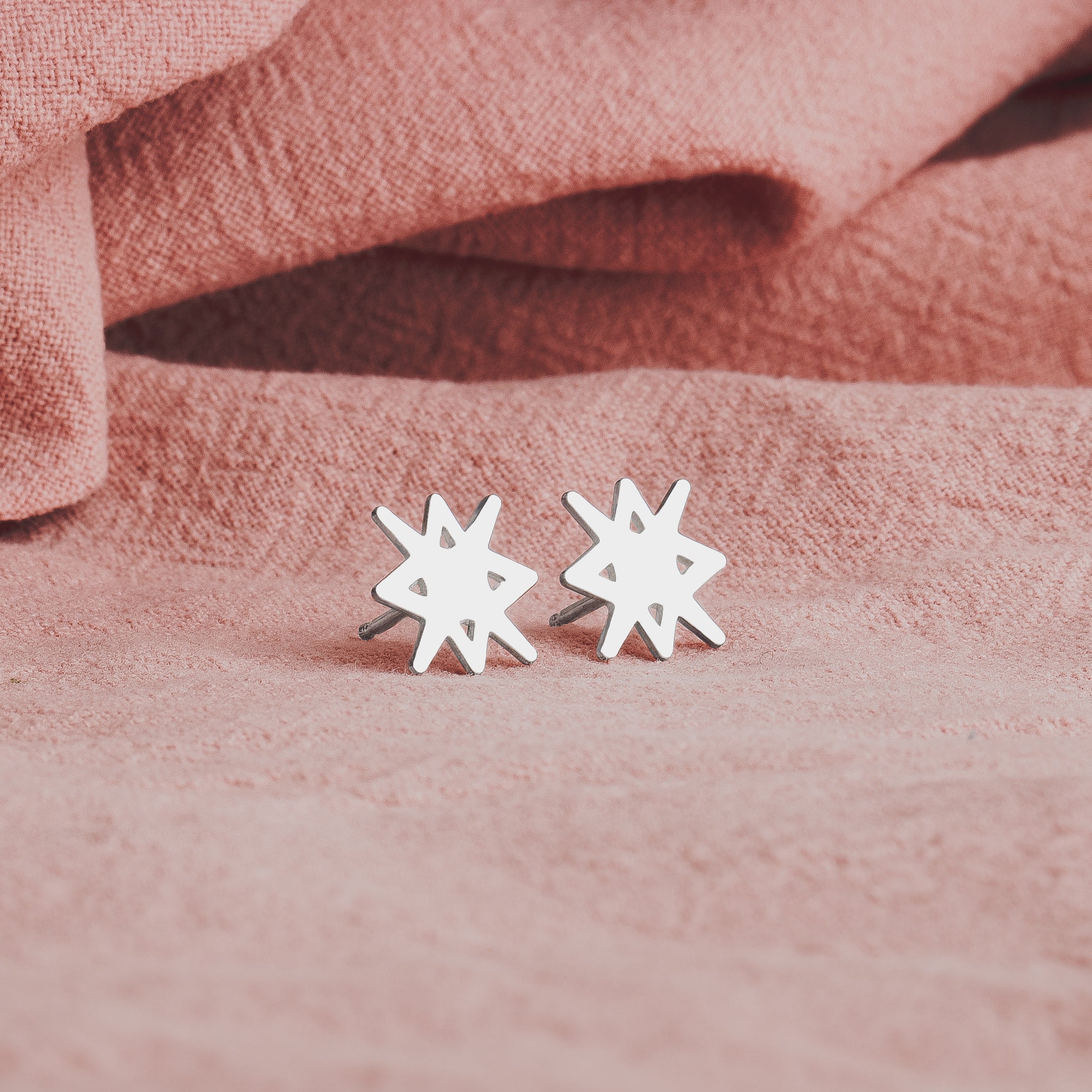 North Star Earrings | Sterling Silver Starburst Stud Earrings | Trending Star Earrings | Perfect Minimalist Look | Celestial Zodiac Space