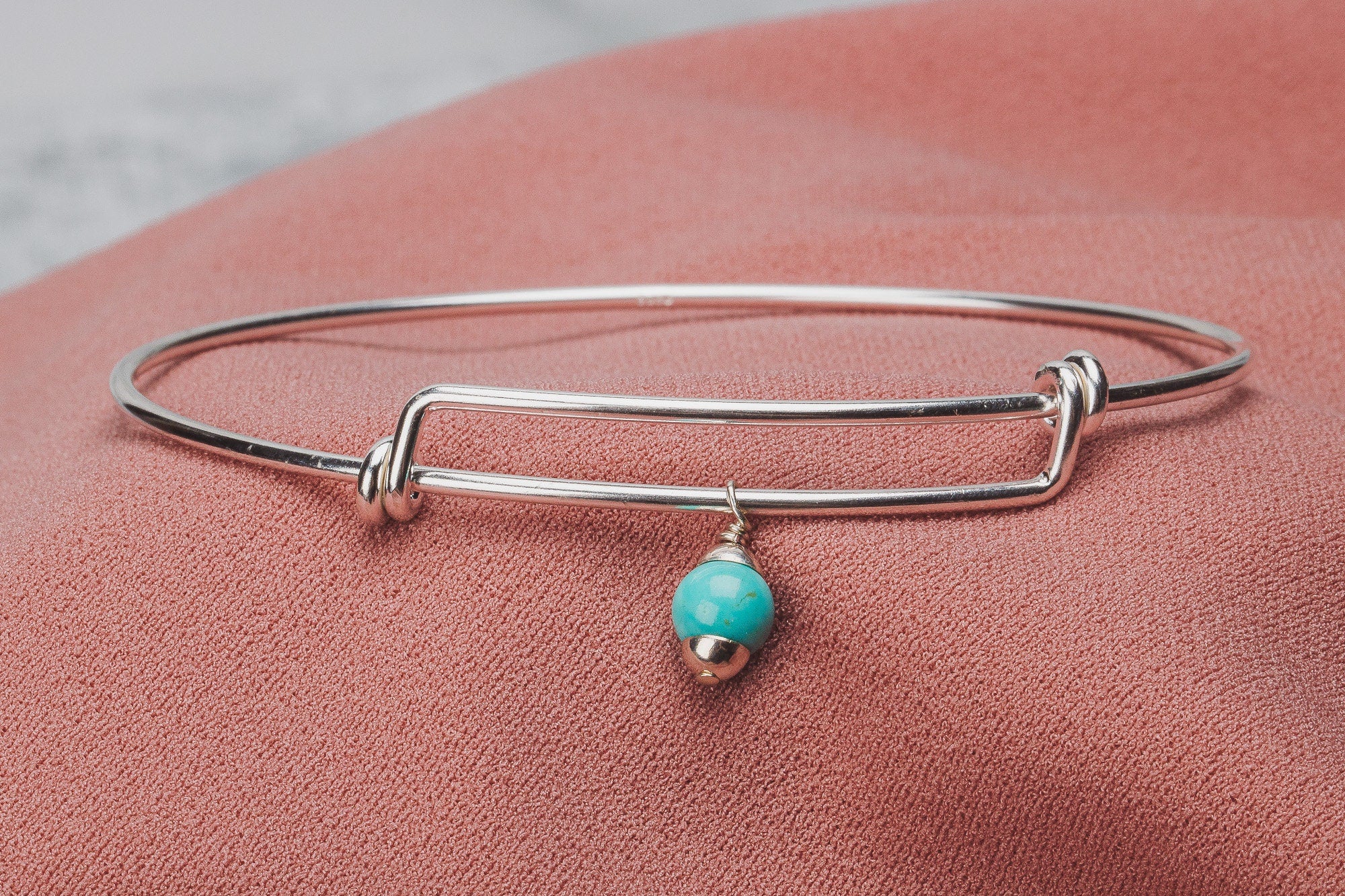 Turquoise Bangle Bracelet |Adjustable Sterling Silver And Aqua Blue Mexican Turquoise Bangle |Bohemian Boho Style Jewelry For Her