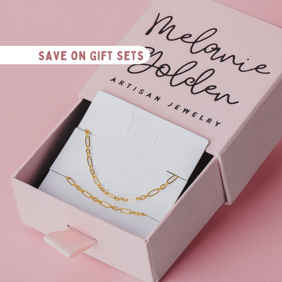 Sadie Chain Gift Set | Gold or Silver | Necklace Bracelet Set | Dainty Delicate Minimalist Jewelry Set | Basic Layering Chain | Gift for Her
