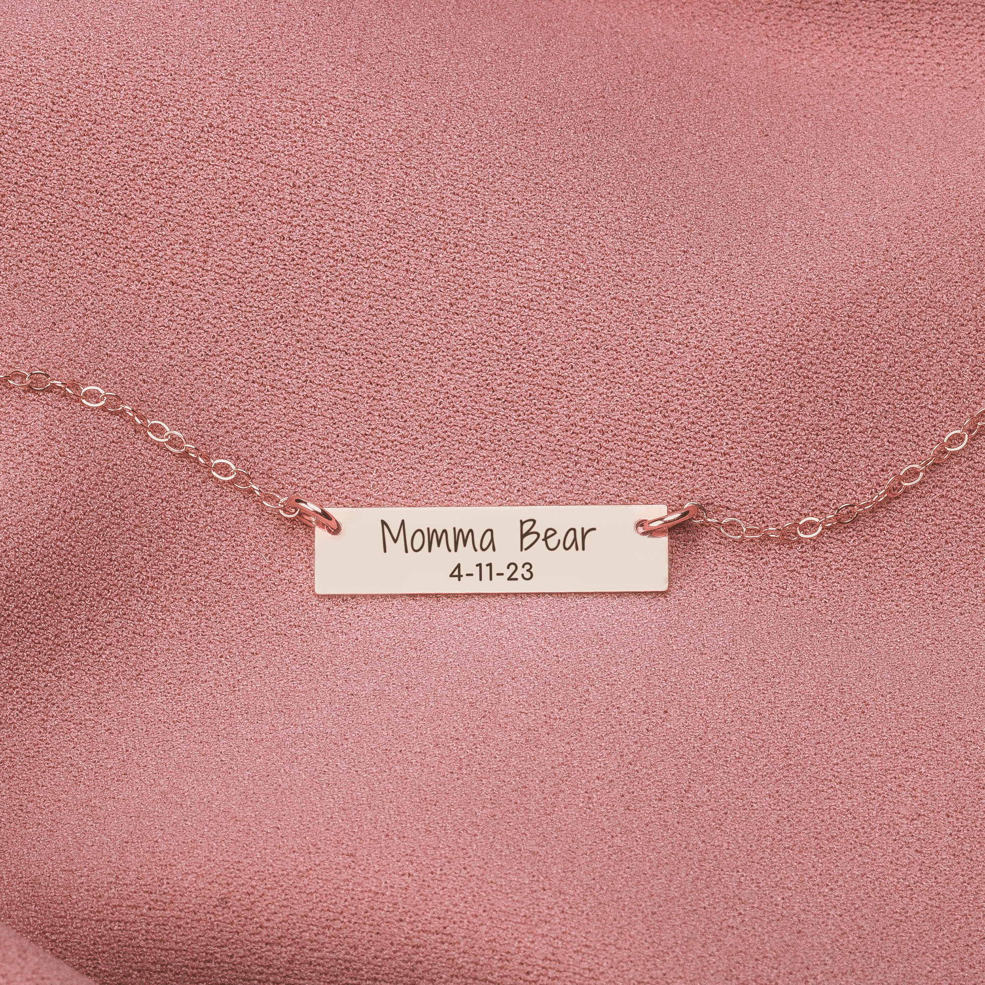 Personalized Mothers Bar Necklace | Custom Engraved Momma Mother Bar Necklace in Silver, Gold, or Rose Gold | Customized Gift for Mom
