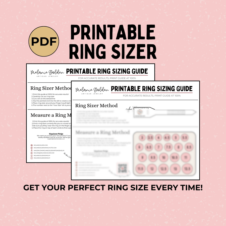 Digital Download | Printable Ring Sizer | Adjustable USA Finger Size Tool | Whole & Half Sizes | Find Your Accurate Ring Size | Easy to Use