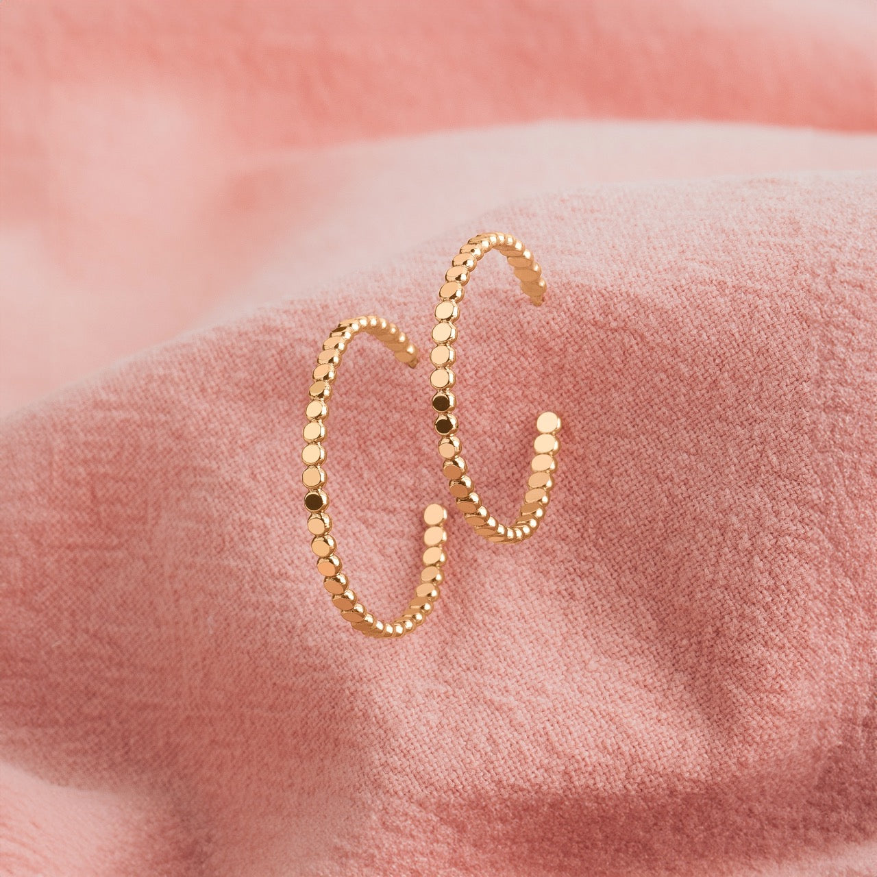 Large Glimmer Hoop Earrings | Gold, Rose Gold, Silver | Mini Dotted Dot Beaded Bead Huggie Hoops | Hammered Minimalist Everyday Studs