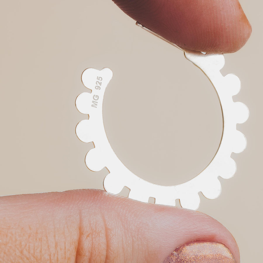 Large Poppy Hoop Earrings | Sterling Silver Large Big Geometric Dot Dotted Circle Stud Earrings | Perfect Gift for Her | Floral Dainty Hoops