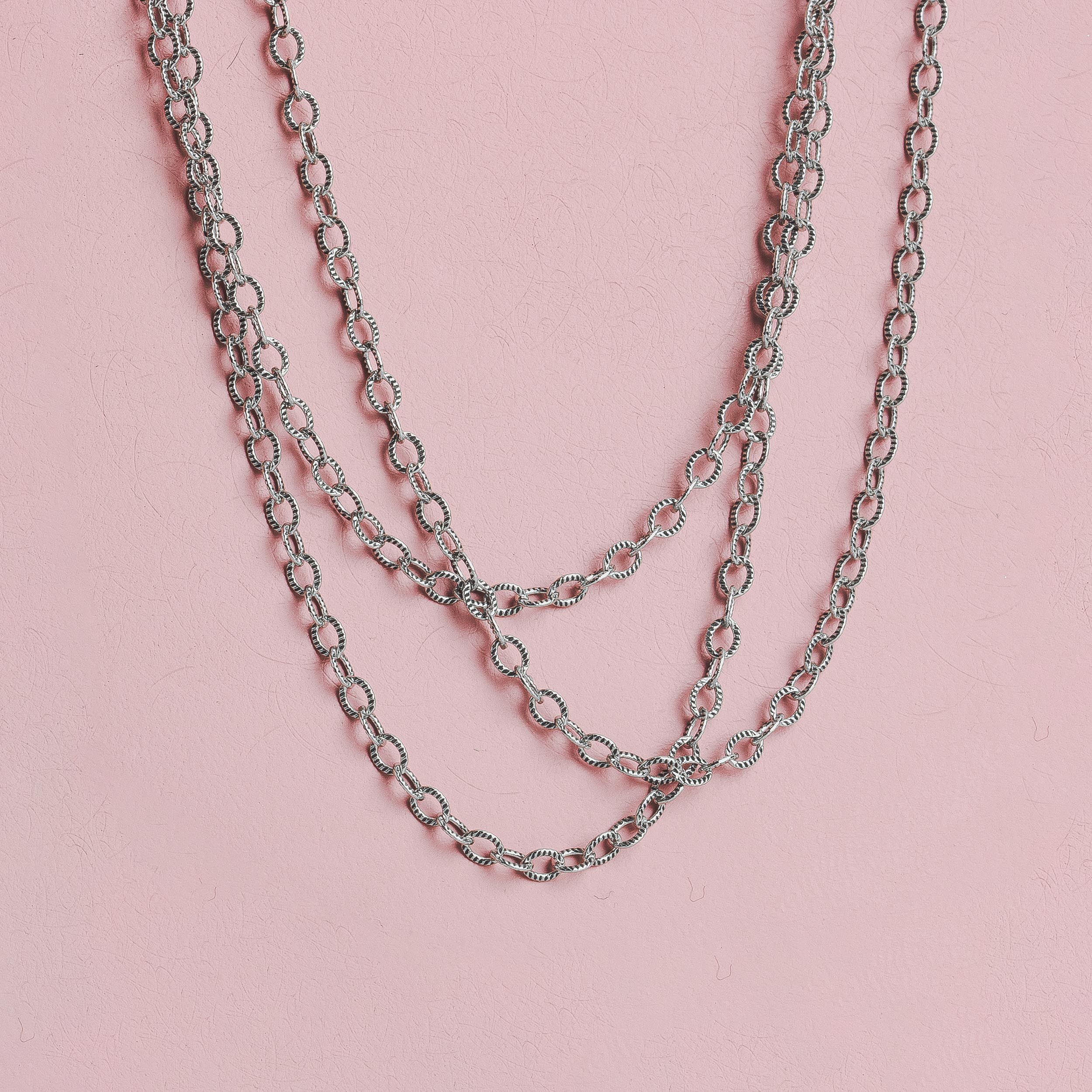 Triple Layered Sunburst Chain Necklace | Dainty & Delicate Modern Sterling Silver Minimalist Necklace | Choker Necklace | Simple Everyday