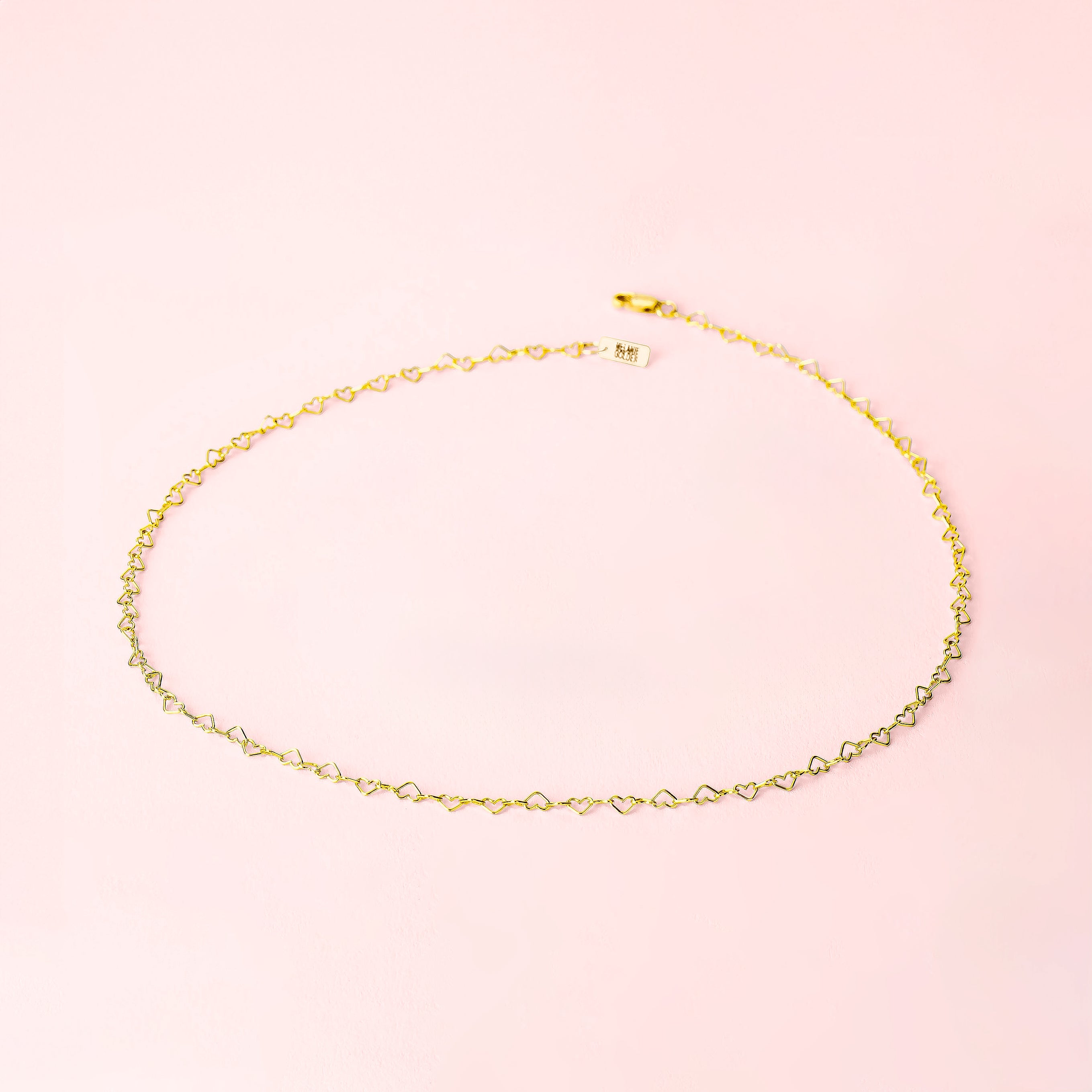 Heart Link Chain Necklace | Gold Silver or Rose Dainty Minimalist Love Necklace | Romantic Hearts Gift for Her | Sweet Anniversary Present