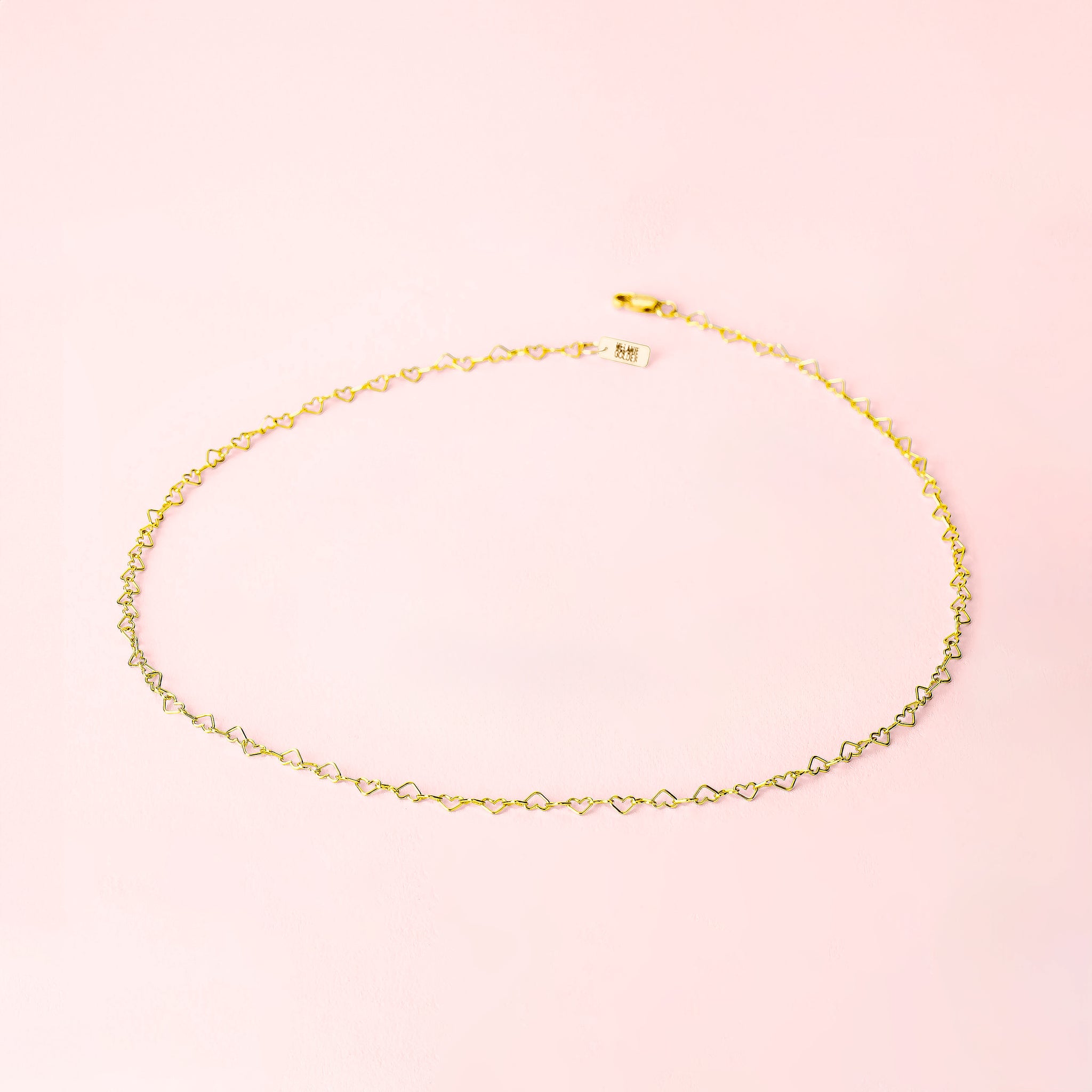 Heart Link Chain Necklace | Gold Silver or Rose Dainty Minimalist Love Necklace | Romantic Hearts Gift for Her | Sweet Anniversary Present