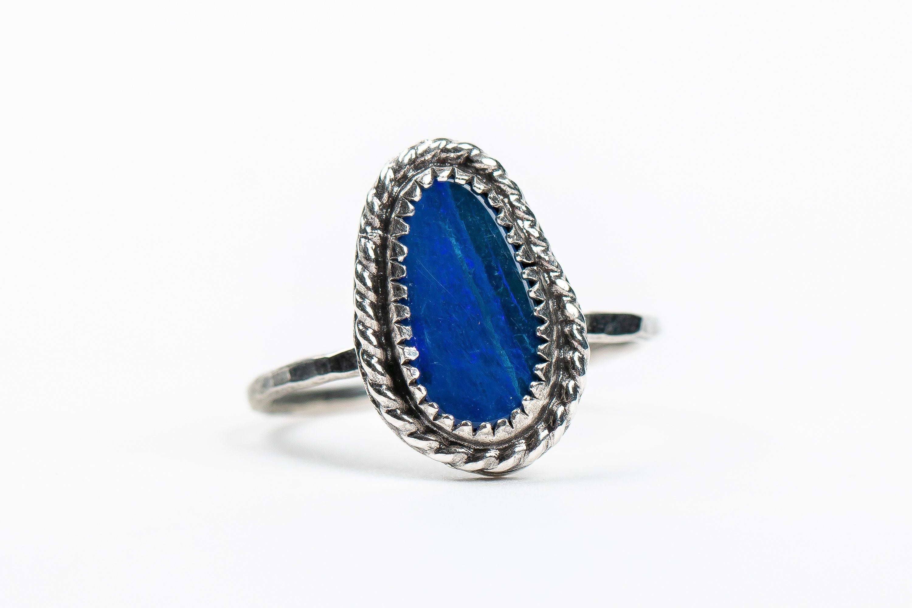 Size 8.5 Boulder Opal Gemstone Ring