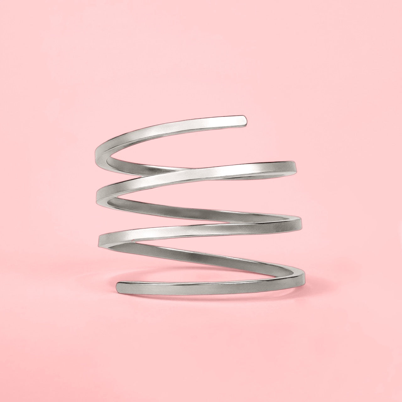 Square Spiral Bypass Ring | Silver, Gold, Rose Gold | Adjustable Minimalist Double Twist Coil Wrap Around Ring Thumb Ring | Simple Everyday