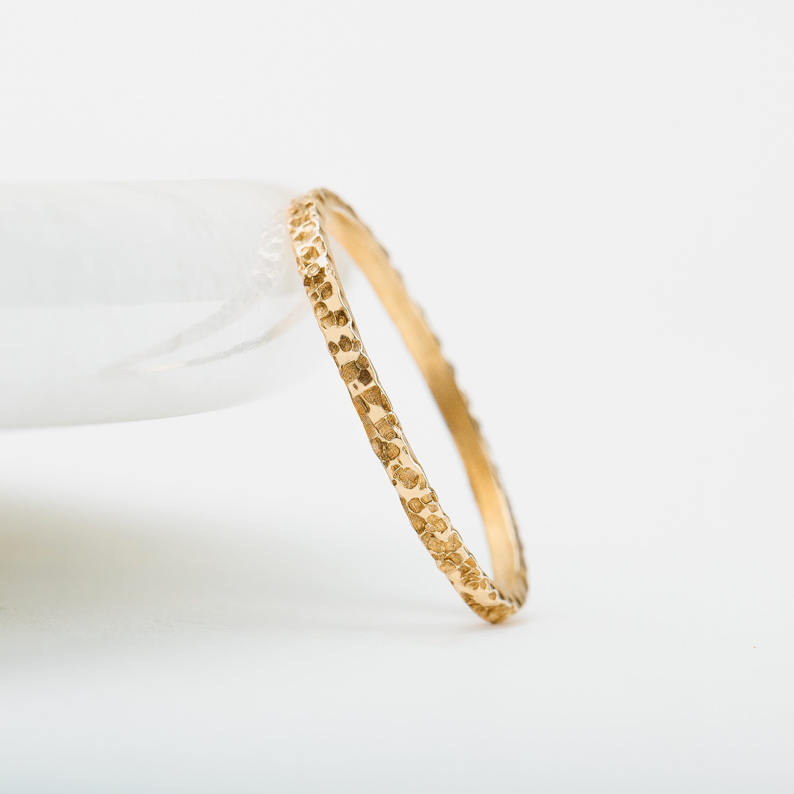 Boulder Stacking Ring | 14K Gold Fill Stacking Brutalist Rough Rocky Stone Rugged Hammered Rings | USA Sizes 2-12