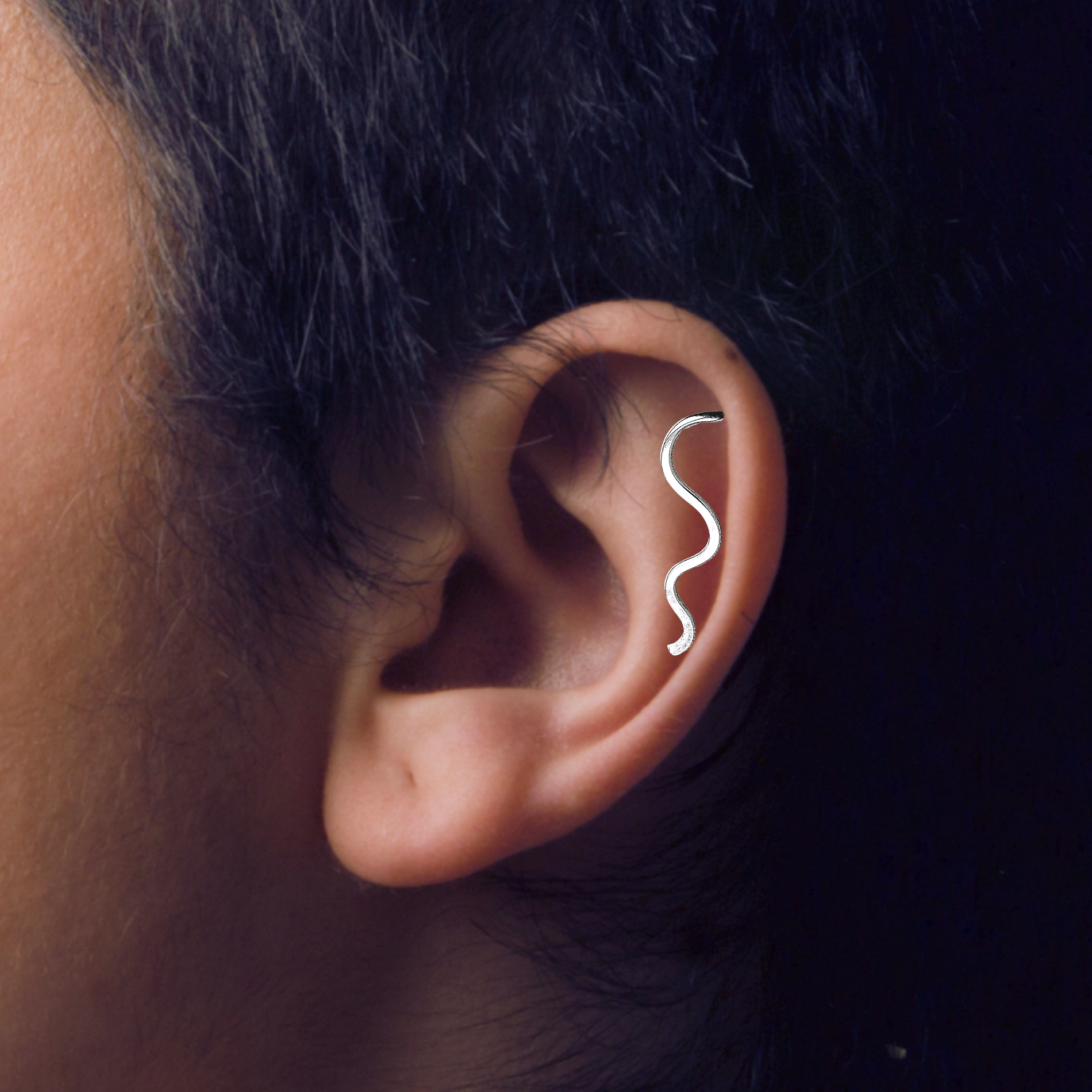 The Original Sterling Silver Wave Cartilage Earring Ear Climber | Helix Piercing Jewelry for Women and Girls