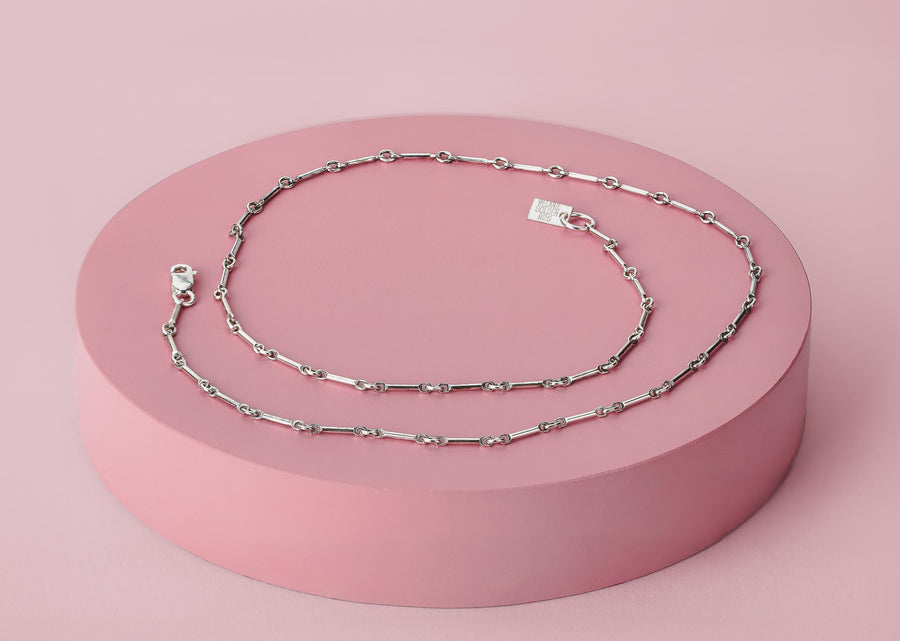 Renley Chain Necklace | Gold or Silver Dainty Minimalist Bar & Link Necklace | Classic Layering Chain | Gift for Her Wife Sister Friend